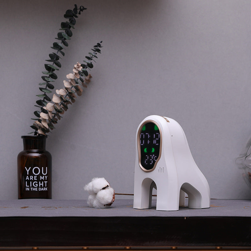 Energy-Efficient White Digital Alarm Clock with Eco-Friendly Design