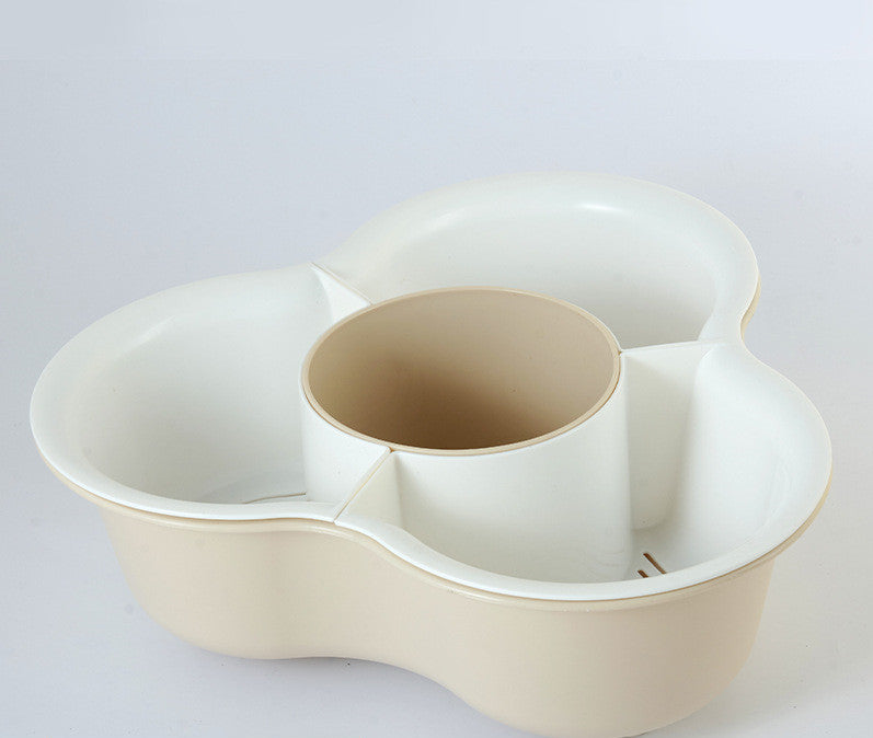 Eco-Friendly Clover Serving Tray with Multi-Compartment Design