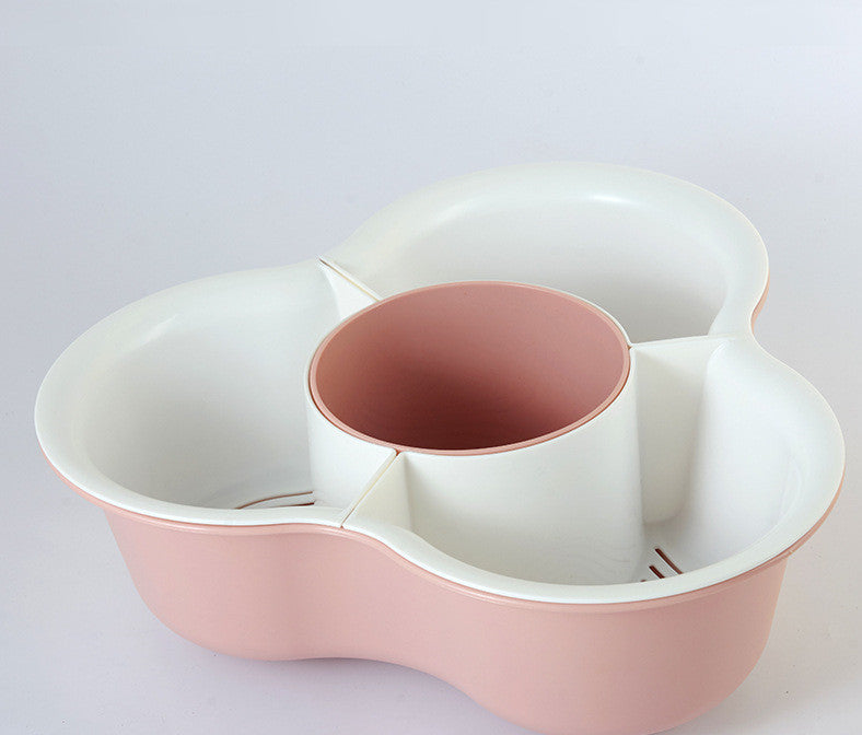 Eco-Friendly Clover Serving Tray with Multi-Compartment Design