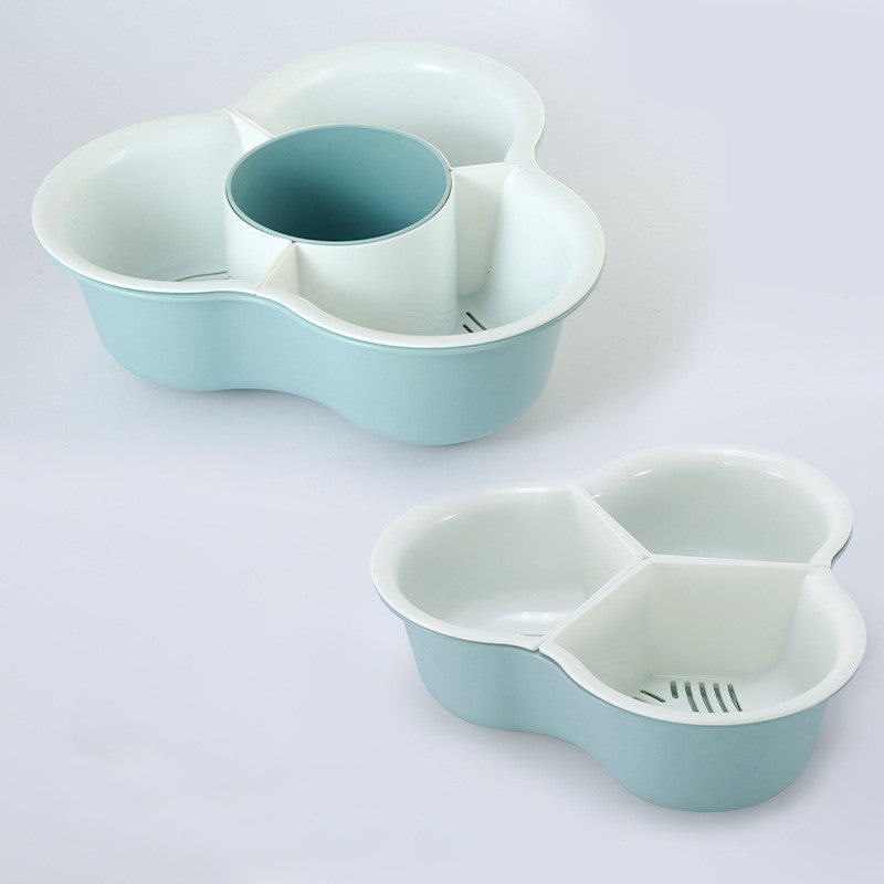 Eco-Friendly Clover Serving Tray with Multi-Compartment Design