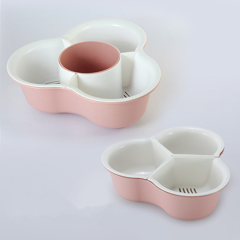 Eco-Friendly Clover Serving Tray with Multi-Compartment Design