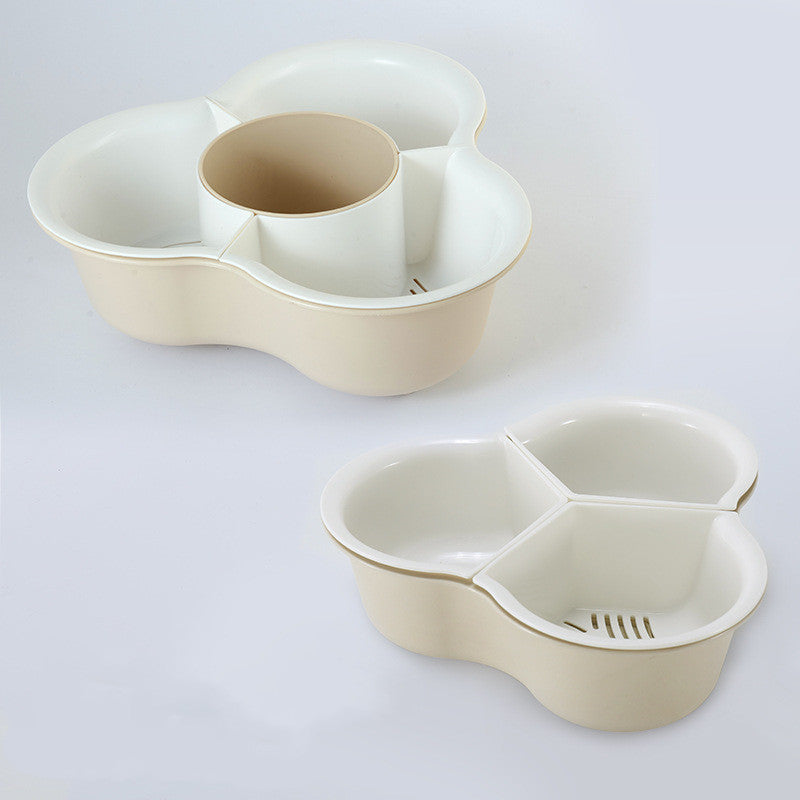 Eco-Friendly Clover Serving Tray with Multi-Compartment Design