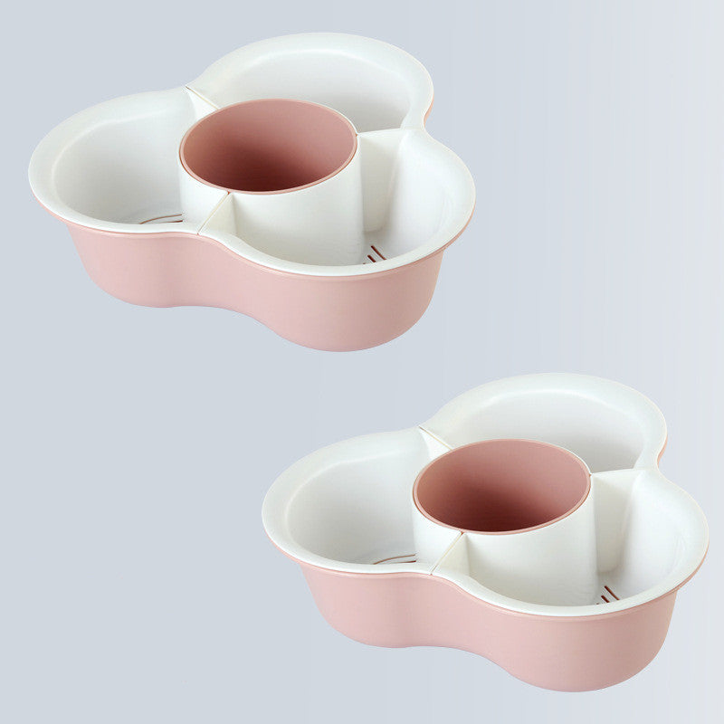Eco-Friendly Clover Serving Tray with Multi-Compartment Design