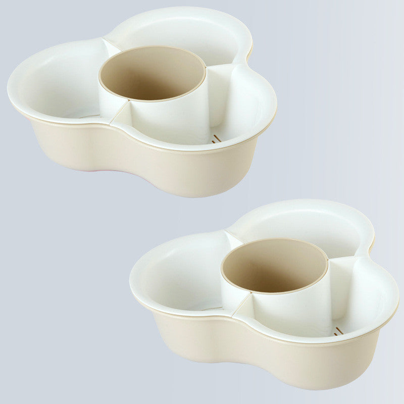 Eco-Friendly Clover Serving Tray with Multi-Compartment Design