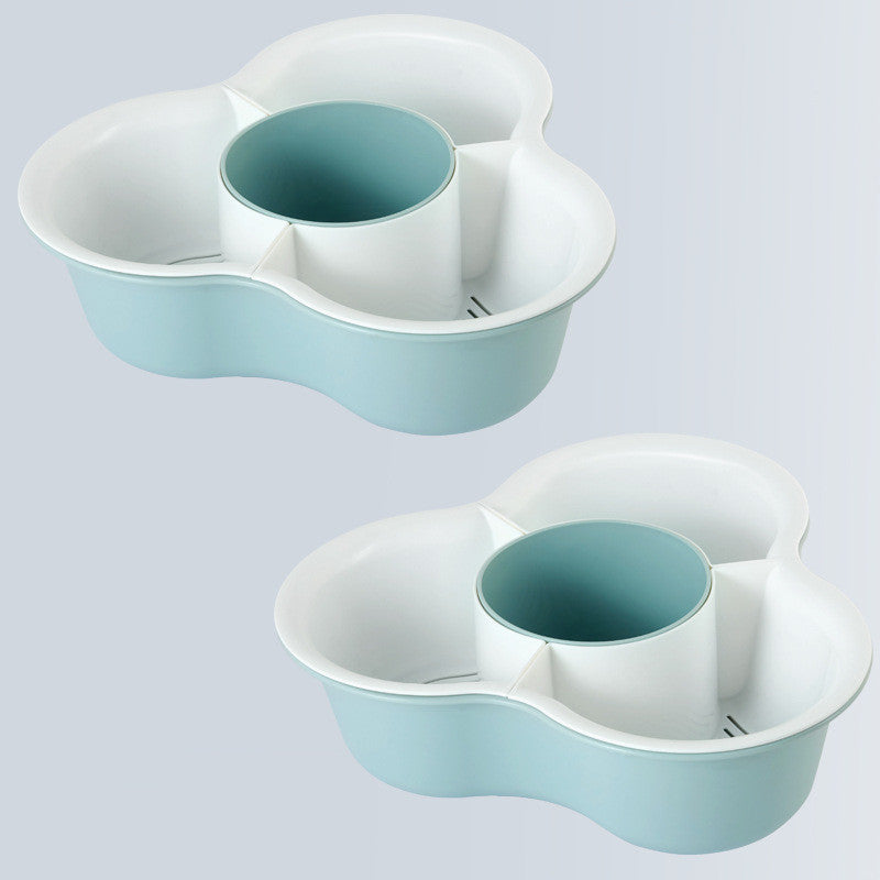 Eco-Friendly Clover Serving Tray with Multi-Compartment Design
