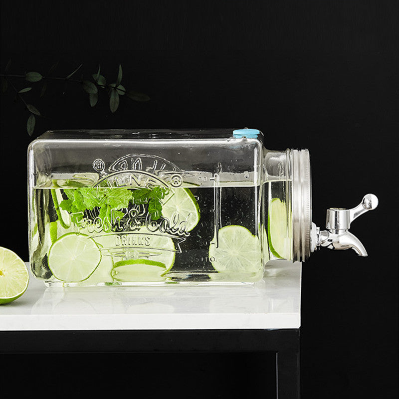 Eco-Friendly Glass Beverage Dispenser with Tap - Sustainable Drink Storage