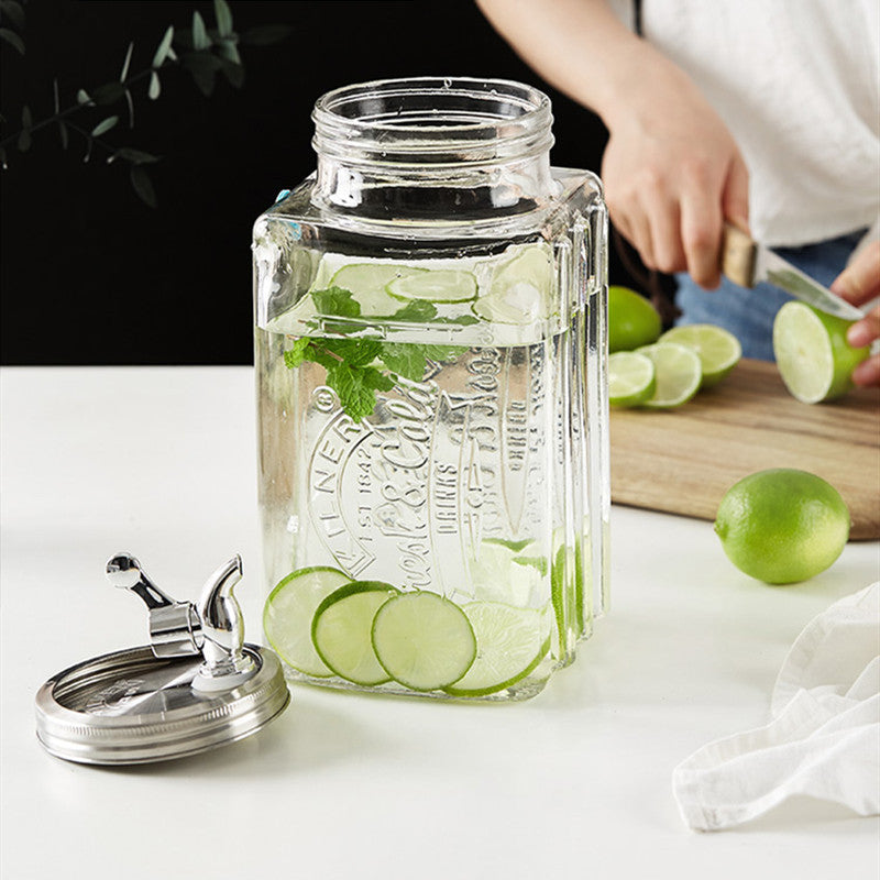 Eco-Friendly Glass Beverage Dispenser with Tap - Sustainable Drink Storage