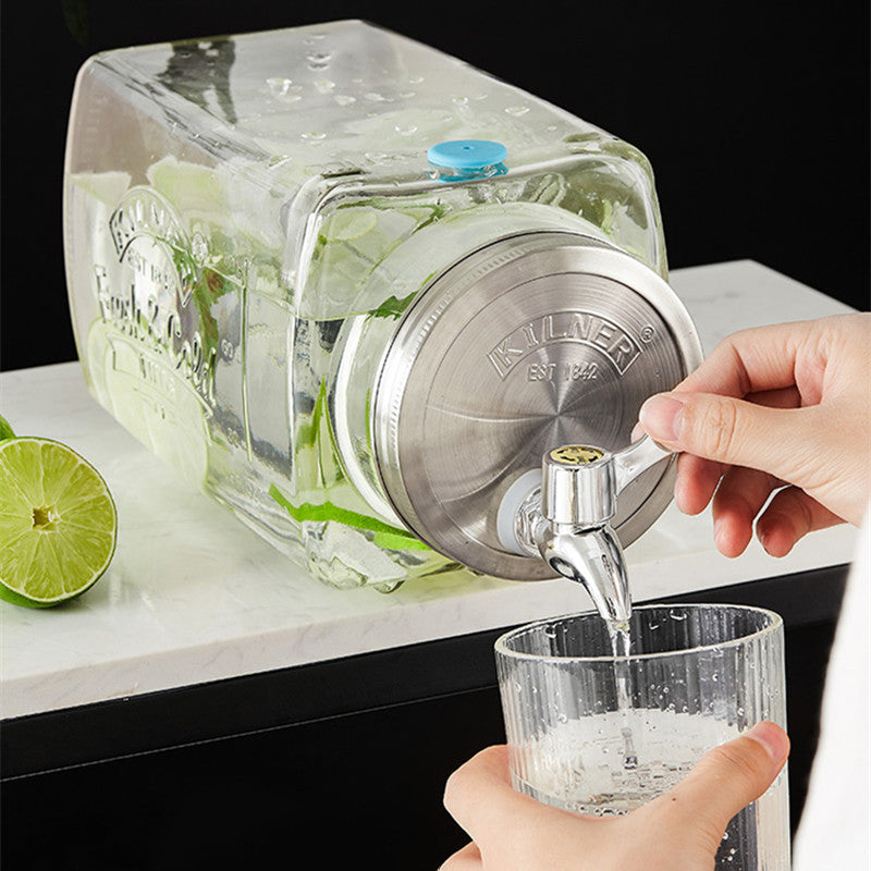 Eco-Friendly Glass Beverage Dispenser with Tap - Sustainable Drink Storage