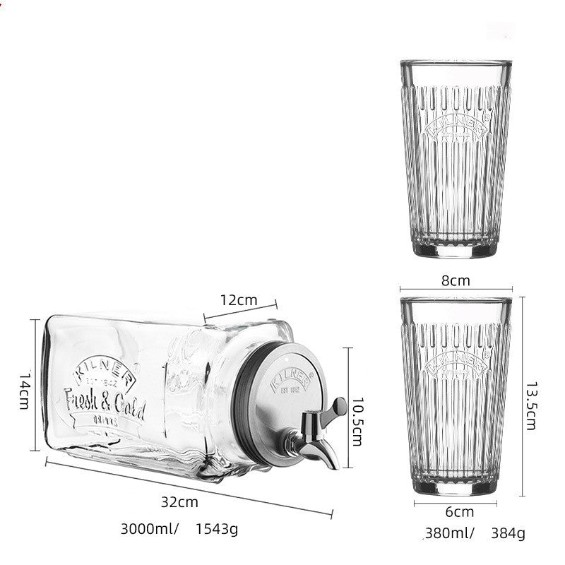 Eco-Friendly Glass Beverage Dispenser with Tap - Sustainable Drink Storage