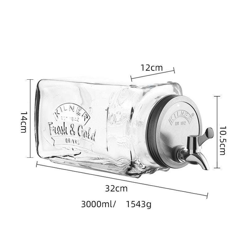 Eco-Friendly Glass Beverage Dispenser with Tap - Sustainable Drink Storage