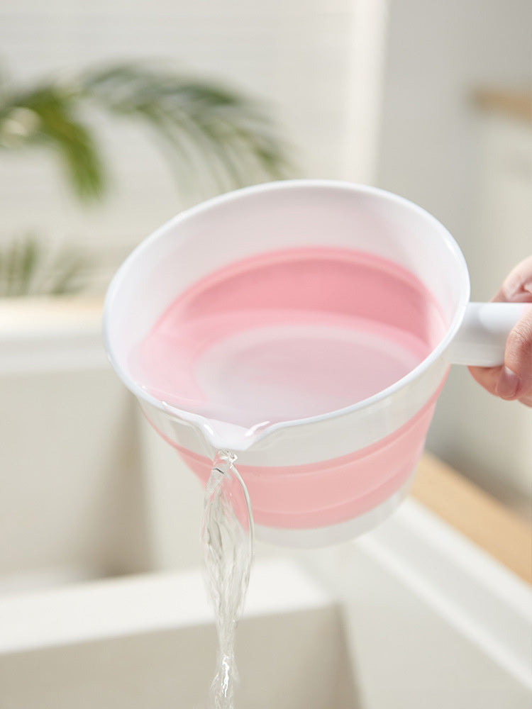 Space-Saving Collapsible Silicone Kitchenware Set - Pink & White