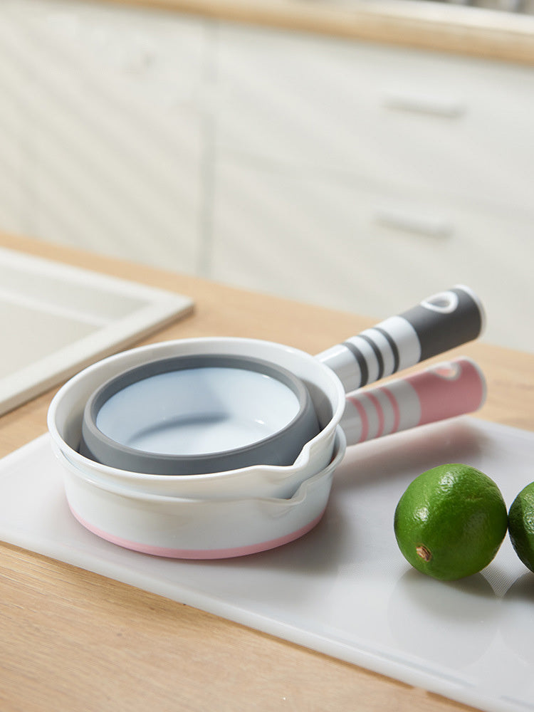 Space-Saving Collapsible Silicone Kitchenware Set - Pink & White