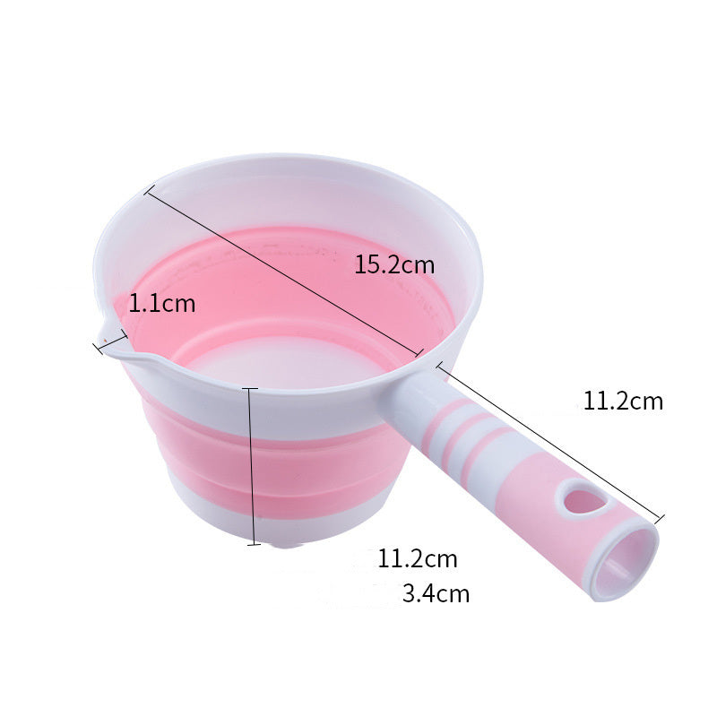 Space-Saving Collapsible Silicone Kitchenware Set - Pink & White