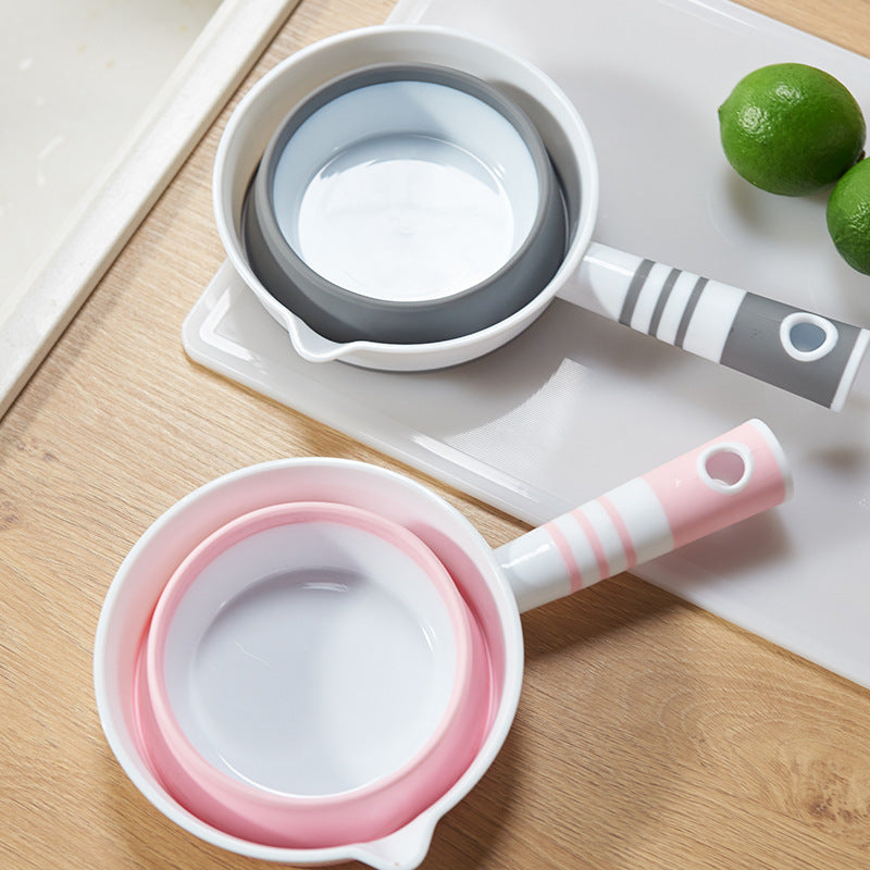 Space-Saving Collapsible Silicone Kitchenware Set - Pink & White