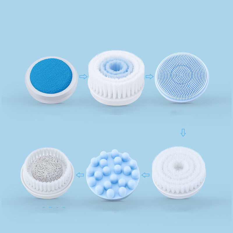 Eco-Friendly Electric Facial Cleansing Brush with Interchangeable Heads