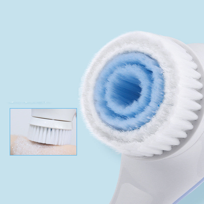 Eco-Friendly Electric Facial Cleansing Brush with Interchangeable Heads