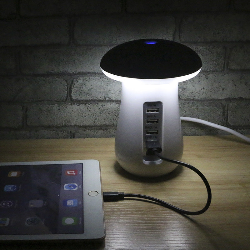 Mushroom LED Lamp with Charging Station - Energy Efficient Desk Light