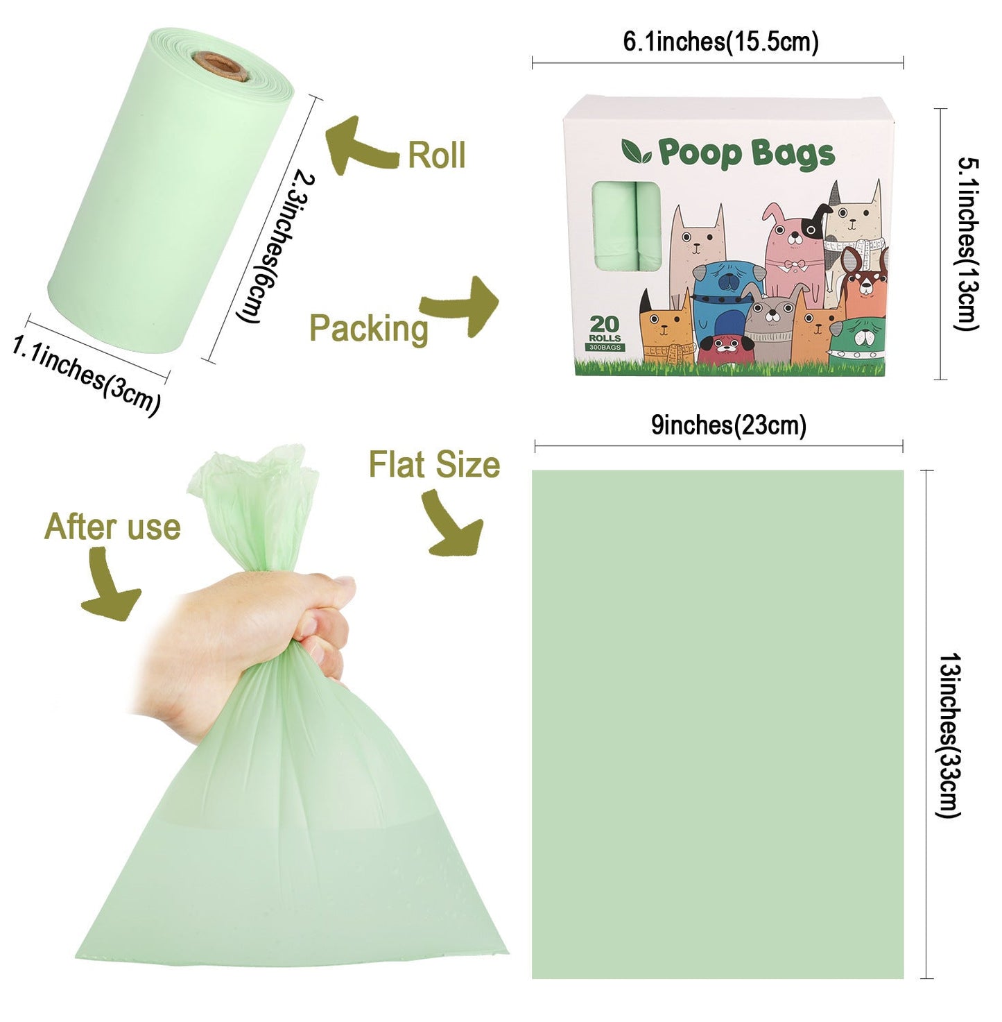 Eco-Friendly Biodegradable Dog Poop Bags with Dispenser