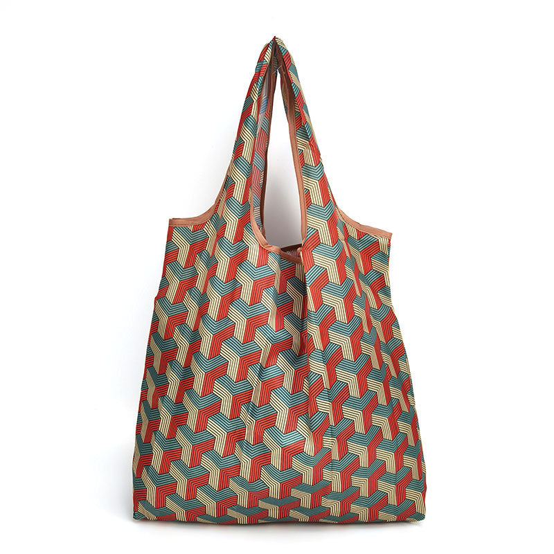 Eco-Friendly Reusable Shopping Bag - Multicolored Floral Pattern