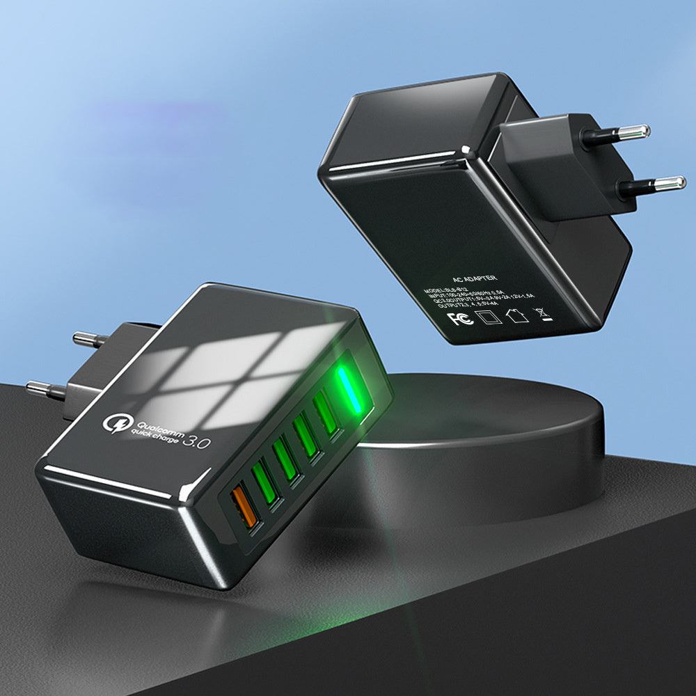 Energy-Efficient Multi-Port USB Wall Charger with LED Indicators