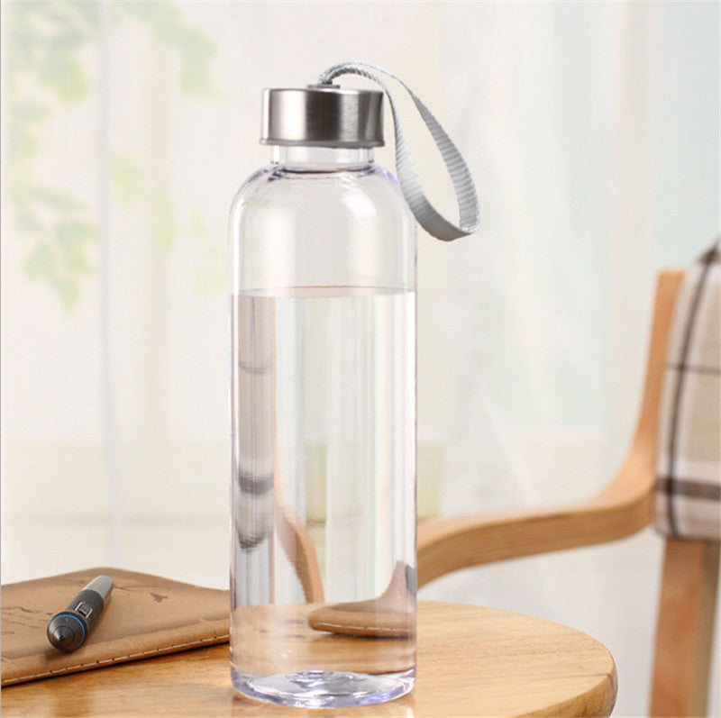Transparent Reusable Water Bottle with Silver Cap - Eco-Friendly & Durable