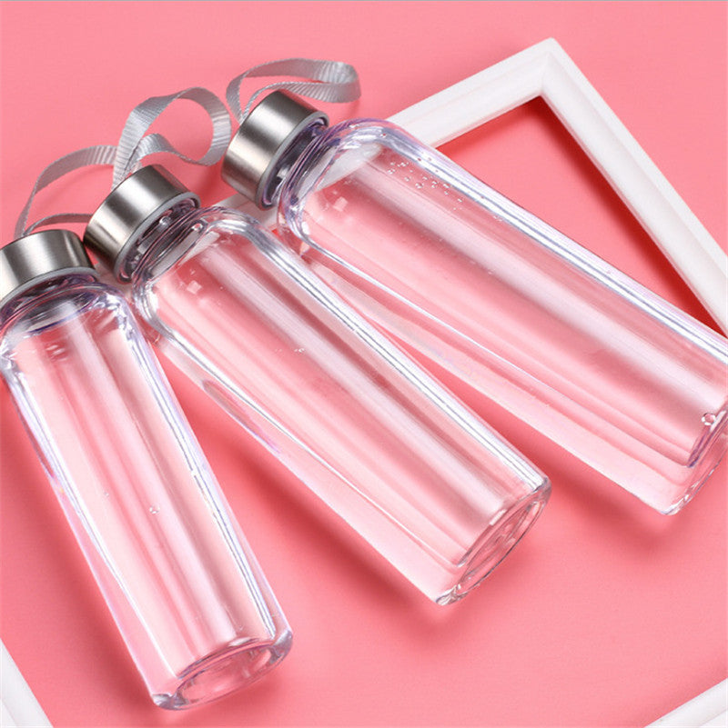 Transparent Reusable Water Bottle with Silver Cap - Eco-Friendly & Durable