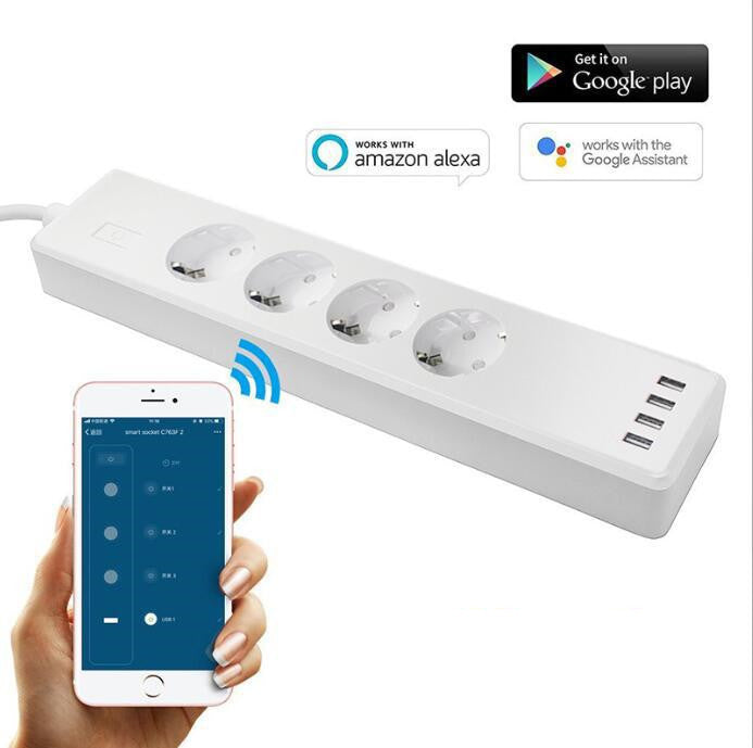 Smart Power Strip with USB & WiFi - Energy-Saving Home Solution