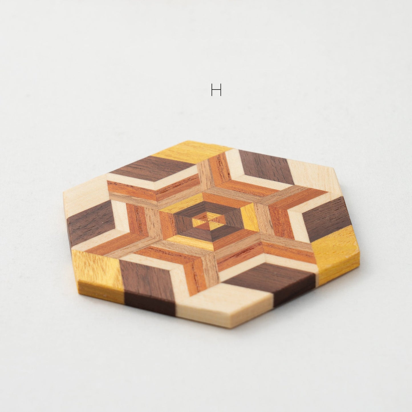 Eco-Friendly Hexagonal Wooden Coaster - Sustainable Home Decor