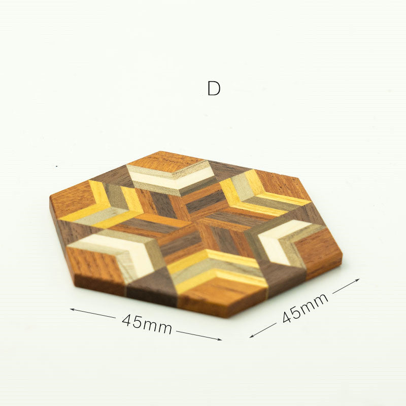 Eco-Friendly Hexagonal Wooden Coaster - Sustainable Home Decor