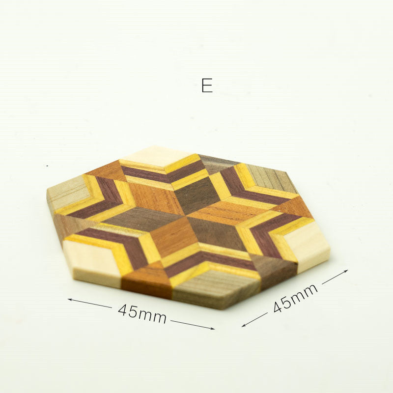 Eco-Friendly Hexagonal Wooden Coaster - Sustainable Home Decor