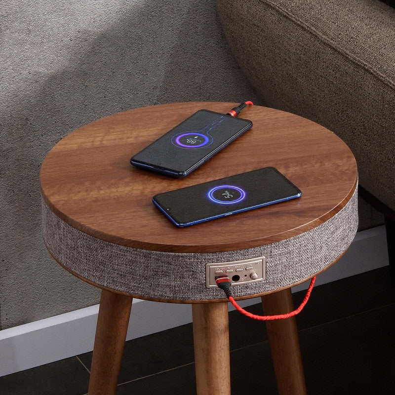Eco-Friendly Side Table with Integrated Bluetooth Speaker