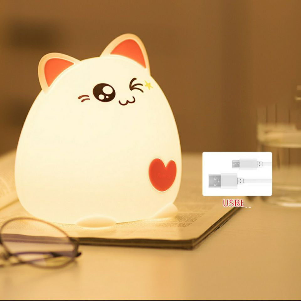 Cat-Shaped Rechargeable Night Light - Eco-Friendly Portable Lighting