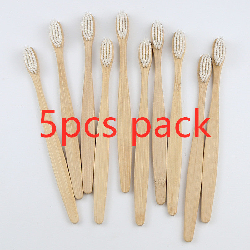 Eco-Friendly Bamboo Toothbrush with Multicolored Bristles