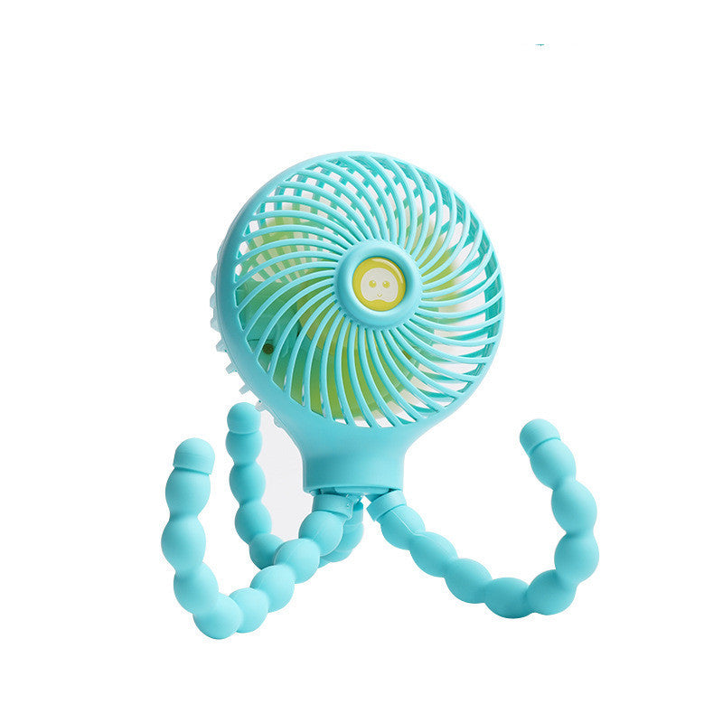 Portable Flexible Tripod Fan - Light Blue, Energy Efficient, Multi-Use