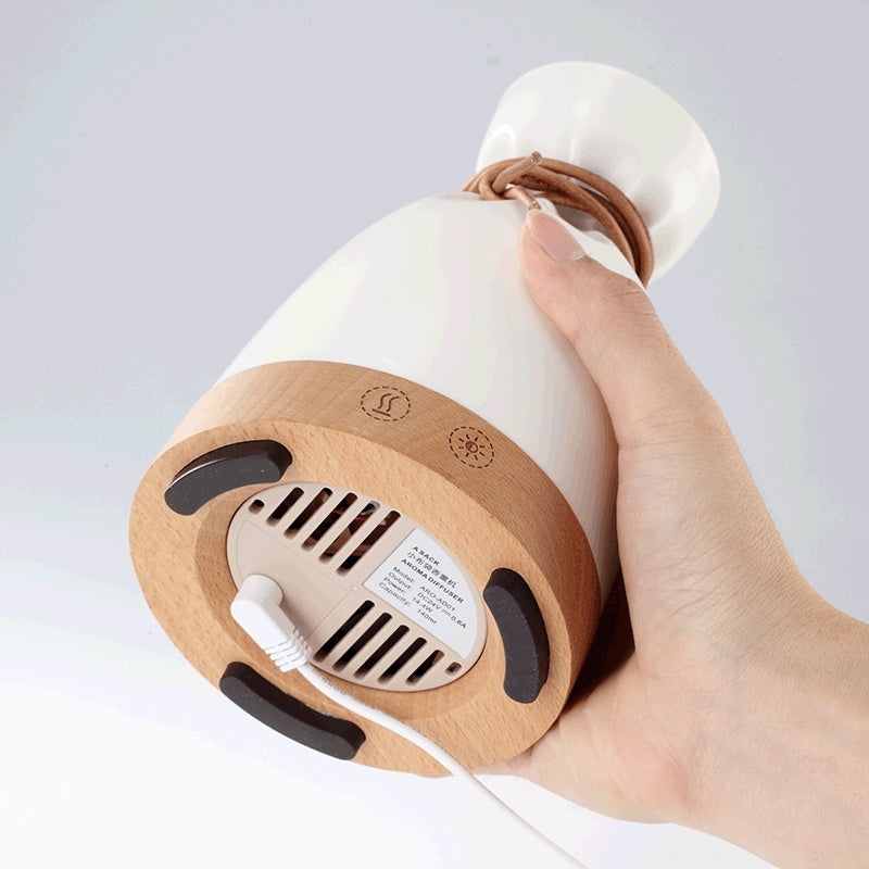 Eco-Friendly Aroma Diffuser with Wooden Base for Aromatherapy