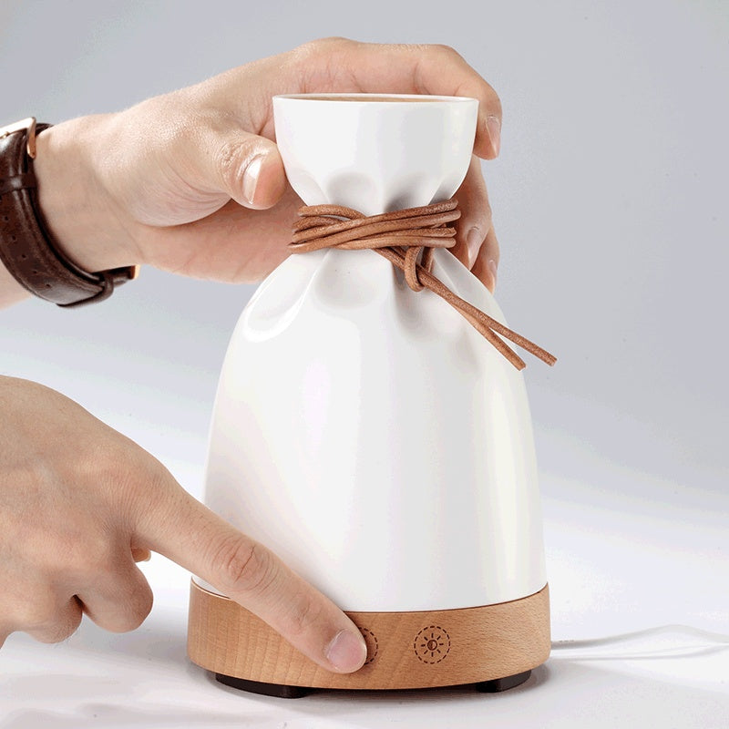 Eco-Friendly Aroma Diffuser with Wooden Base for Aromatherapy