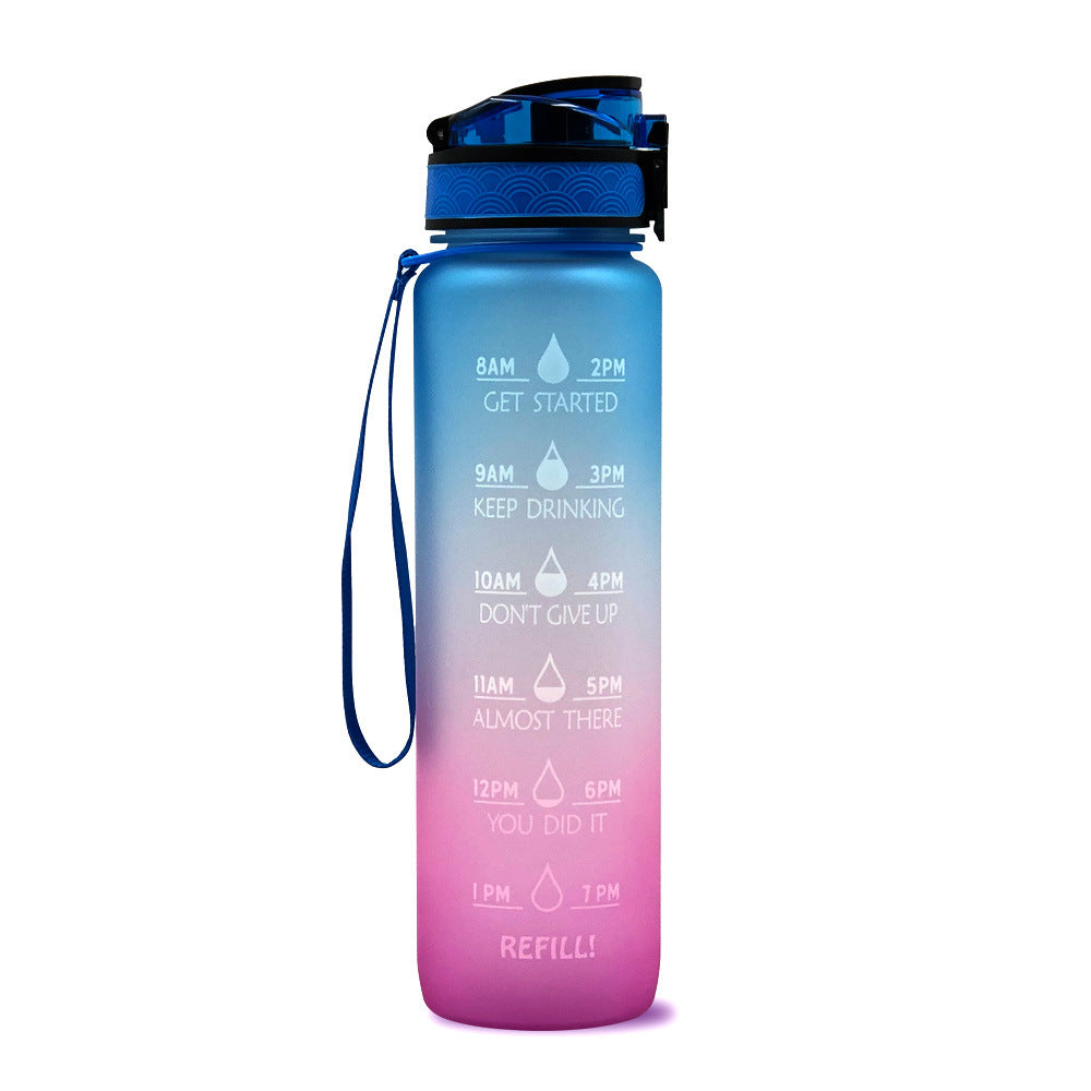 Gradient BPA-Free Water Bottle with Time Markers