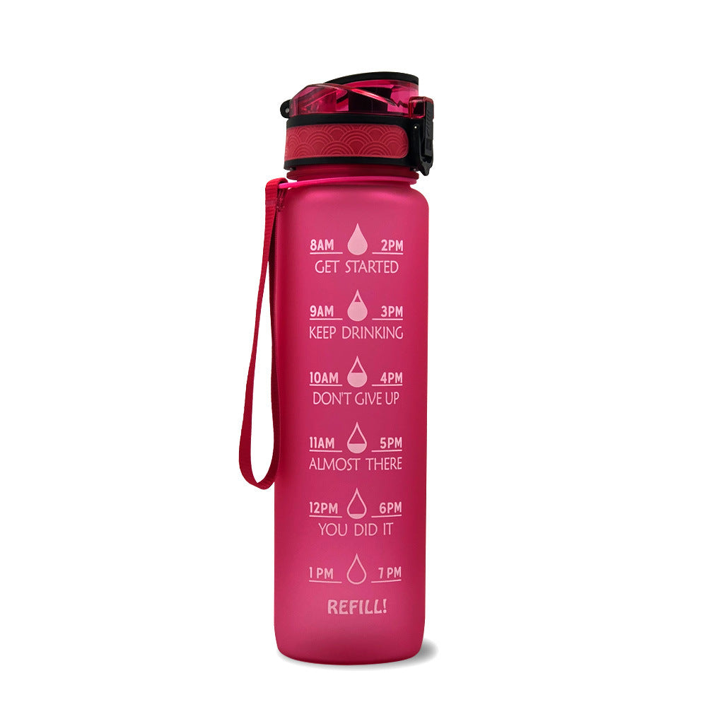 Gradient BPA-Free Water Bottle with Time Markers