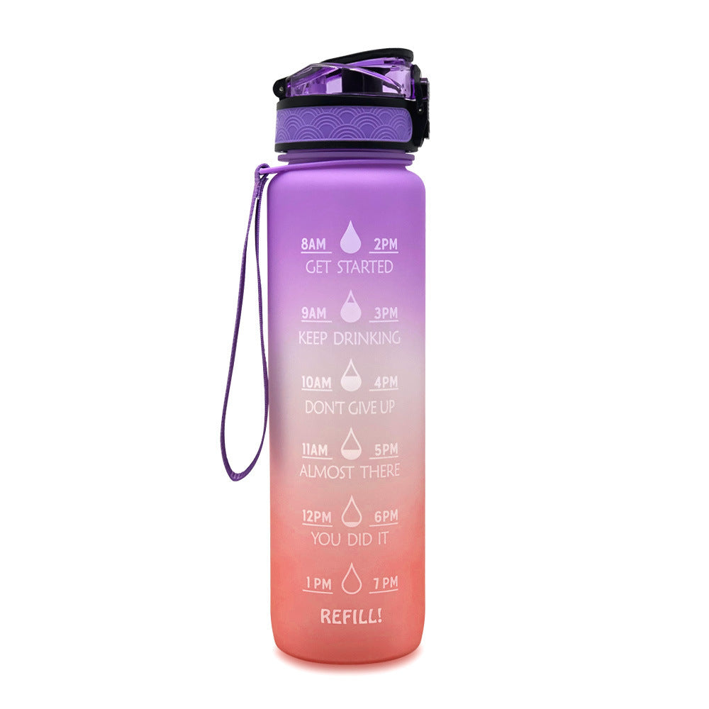 Gradient BPA-Free Water Bottle with Time Markers