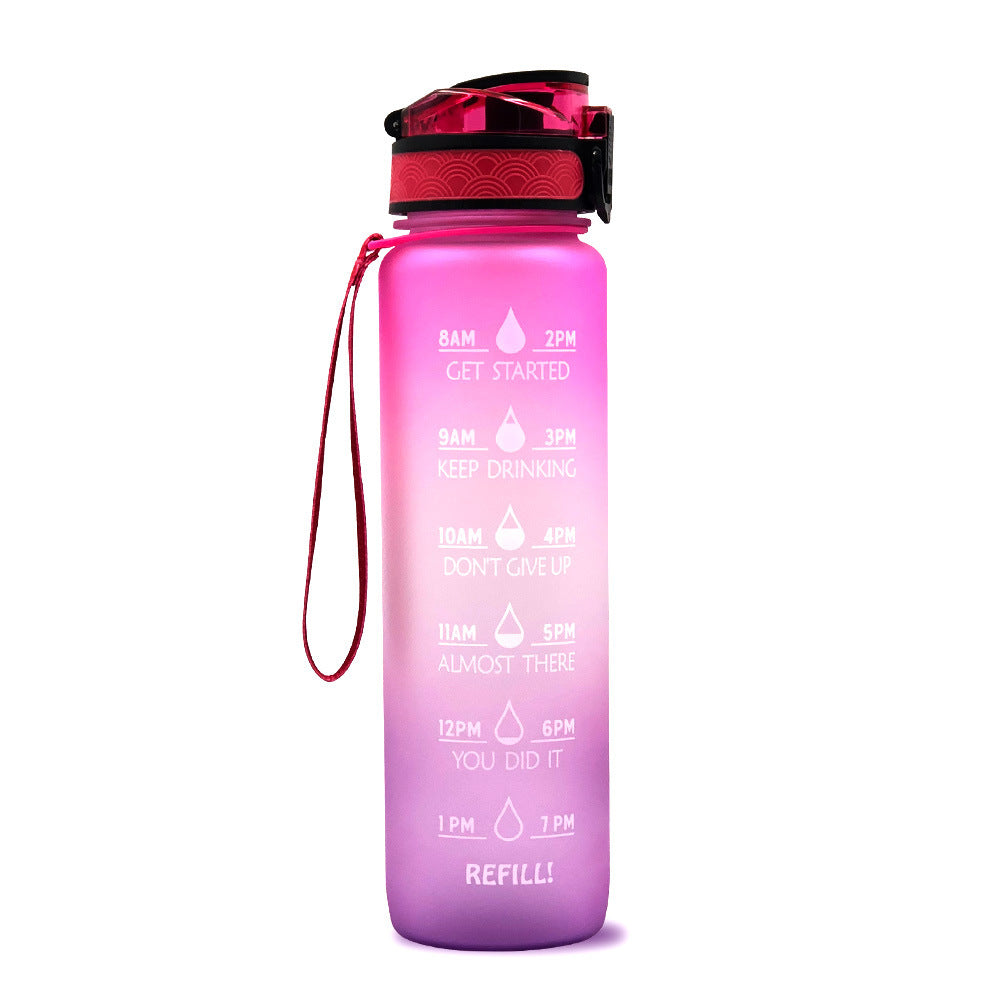 Gradient BPA-Free Water Bottle with Time Markers