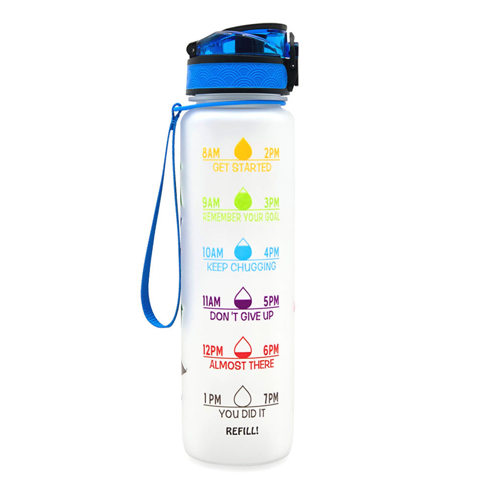 Gradient BPA-Free Water Bottle with Time Markers