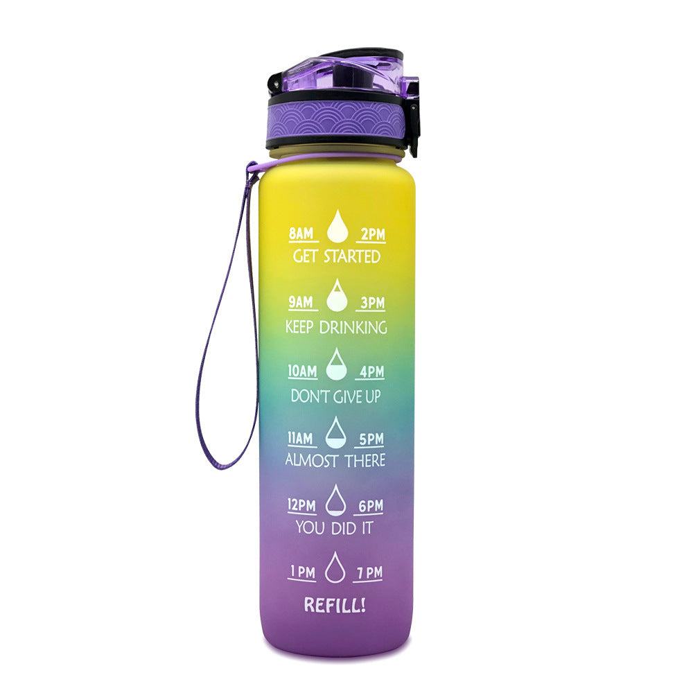 Gradient BPA-Free Water Bottle with Time Markers