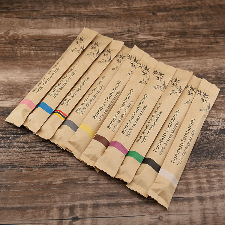 Eco-Friendly Bamboo Toothbrush with Biodegradable Handle