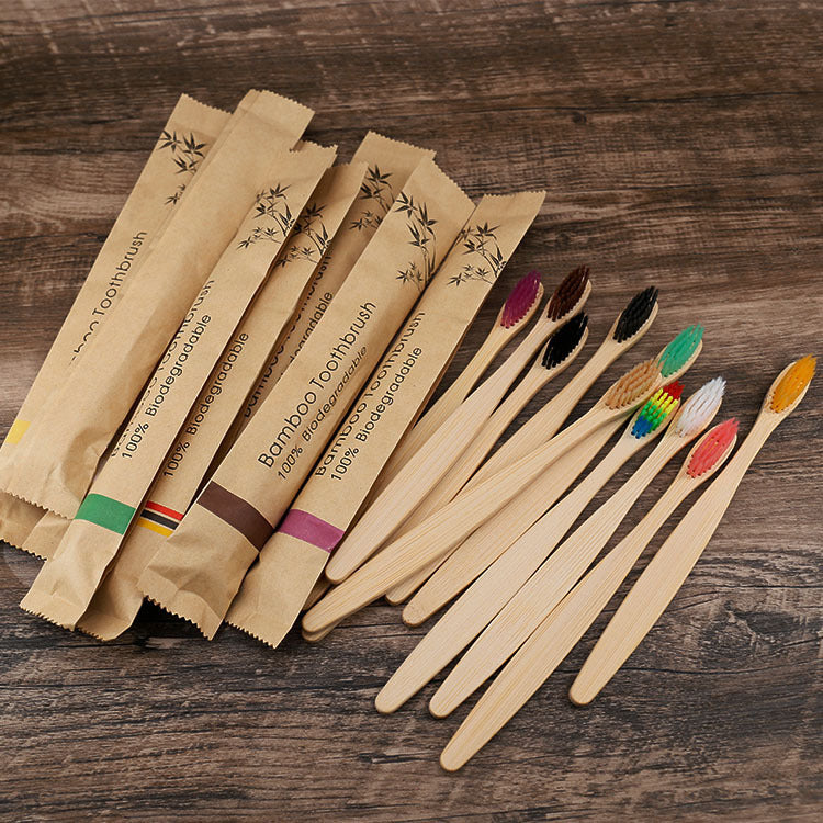Eco-Friendly Bamboo Toothbrush with Biodegradable Handle