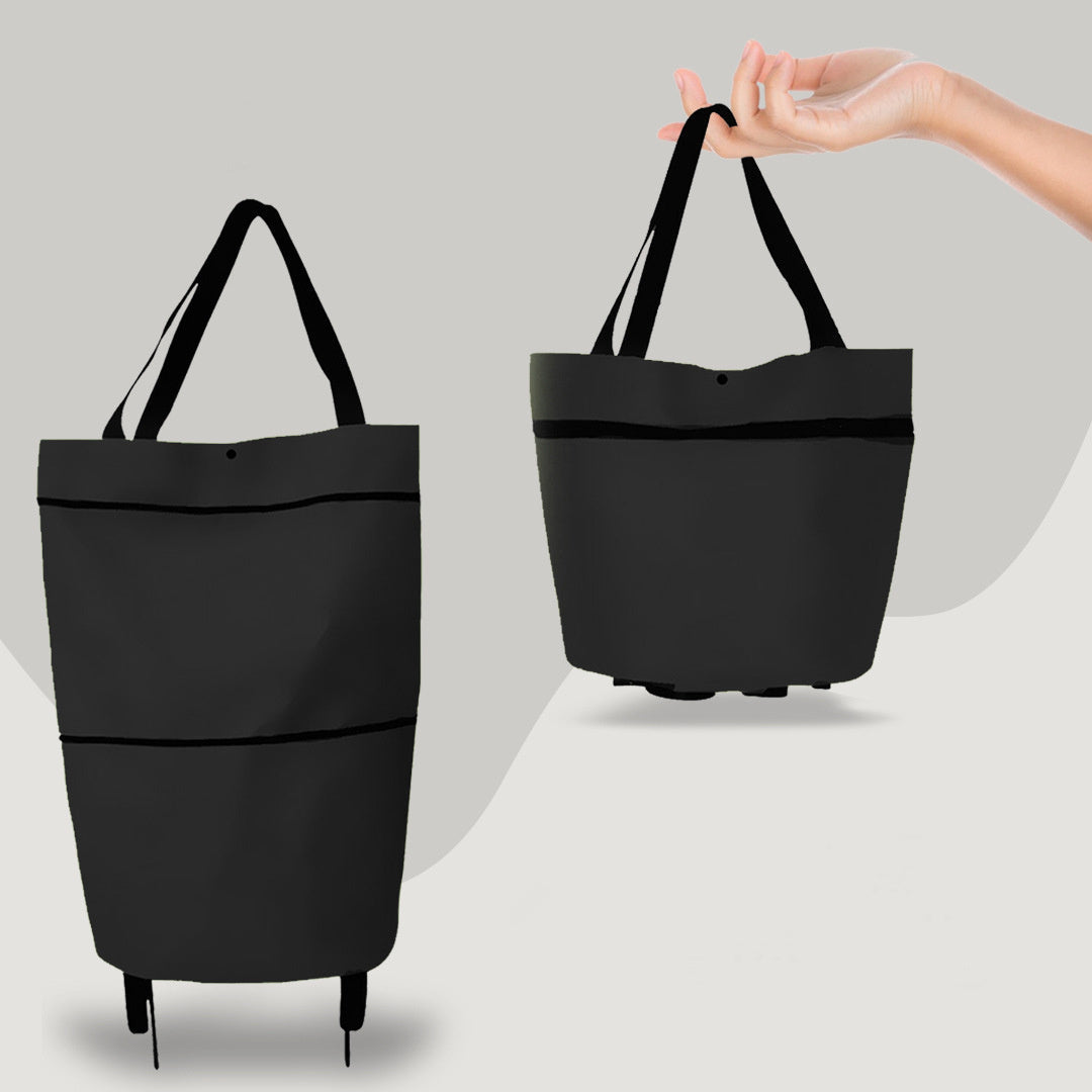 Eco-Friendly Convertible Shopping Bag with Wheels - Green Tote