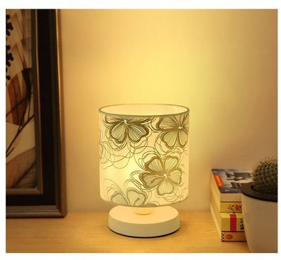 Eco-Friendly Rectangular Table Lamp with Beige Fabric Shade and Wooden Base