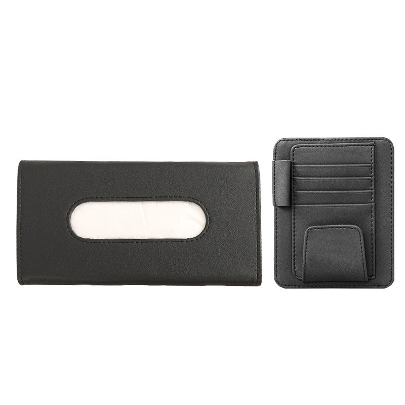 Beige Car Visor Organizer with Multi-Compartment Design