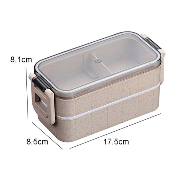 Eco-Friendly Bento Lunch Box Set - Light Blue, Stackable & Reusable