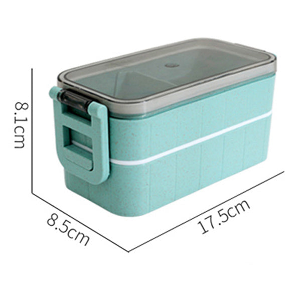 Eco-Friendly Bento Lunch Box Set - Light Blue, Stackable & Reusable