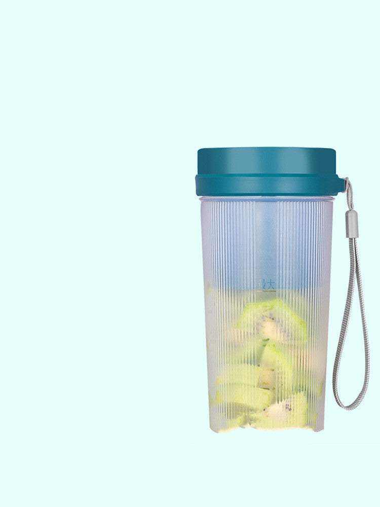 Portable Mini Juicer Blender - Light Pink with Blue Lid